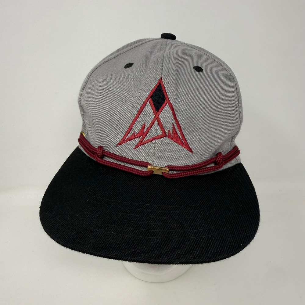 Findlay Hats Gray Black Snapback Hat Red Mountain Logo Lace Detail Portland OR